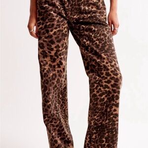Abercrombie & Fitch Leopard Print Baggy Jeans